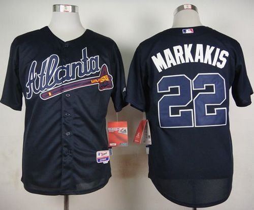 Braves #22 Nick Markakis Blue Cool Base Stitched MLB Jersey - Click Image to Close